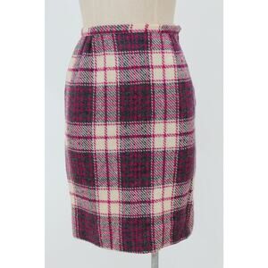 VTG Evan Picone Pencil Skirt Women's XS Wool Plaid Multicolor lined Preppy Girl